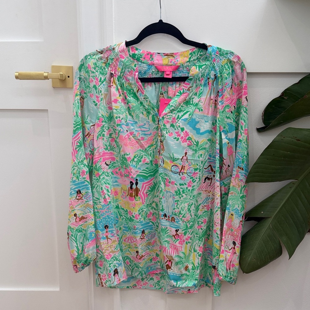 NWT Lilly Pulitzer Elsa Top in Let’s Get Together Multi, Size Small